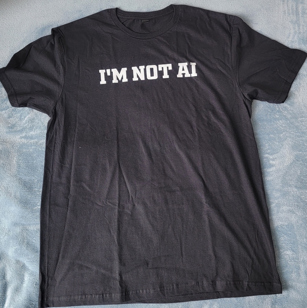 Gildan Black Short Sleeve Tshirt Im Not AI